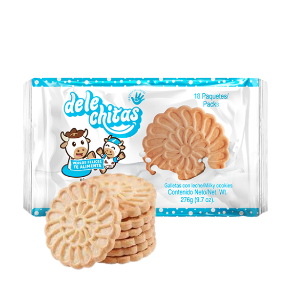 Galletas de leche. 18 paquetes. DeleChitas.