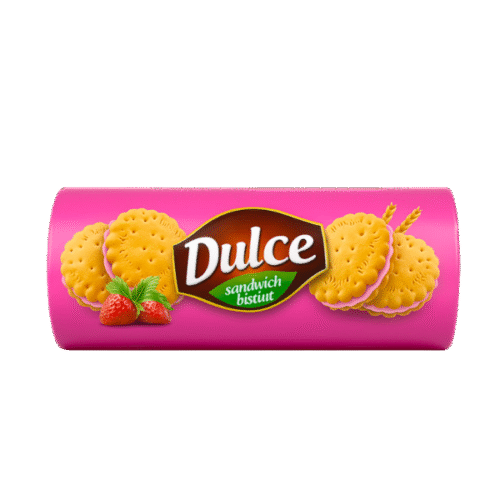 Galleta rellena sabor Fresa. 150 Gr Marca DULCE