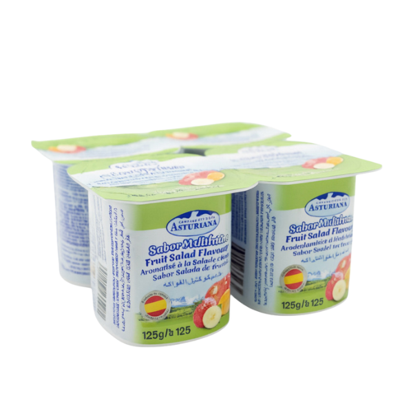 Yogurt coctel de frutas. 4 unidades de 125 Gr. La Asturiana
