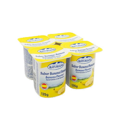 Yogurt de Plátano. 4 unidades de 125 Gr. La Asturiana