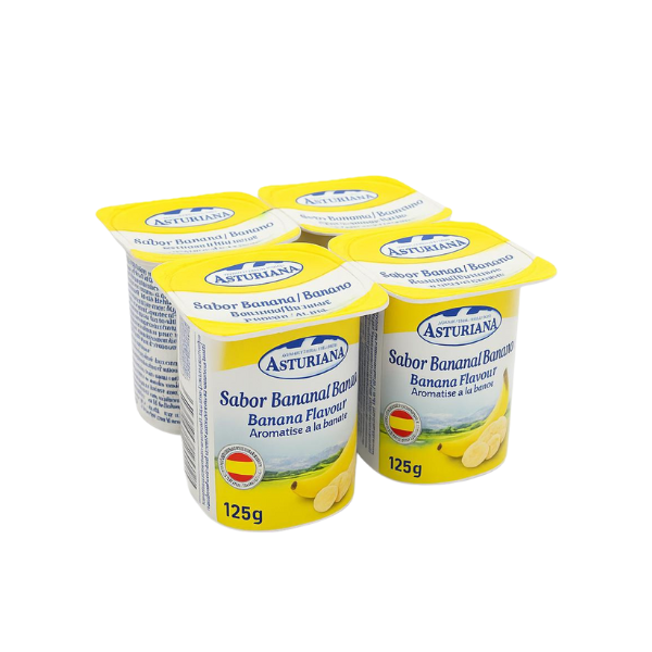 Yogurt de Plátano. 4 unidades de 125 Gr. La Asturiana