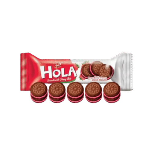 Galletas de Chocolate con Crema de Fresa. Hola